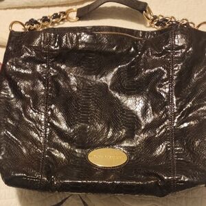Dana Buchman Shiny Black Shoulder Bag
